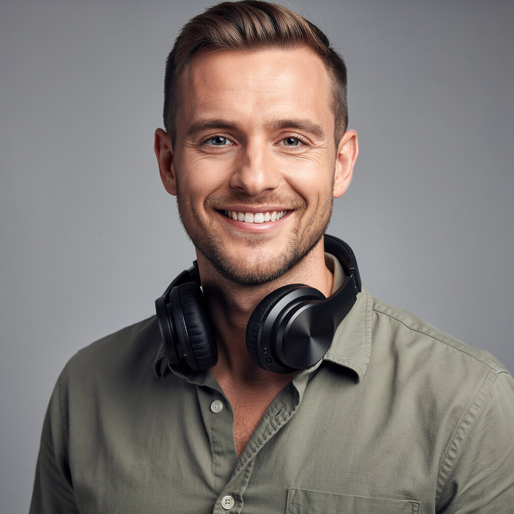 Portrait of a male broadcast engineer